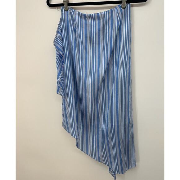 Nina Ricci Striped Silk Asymmetrical Length Skirt - Picture 6 of 8